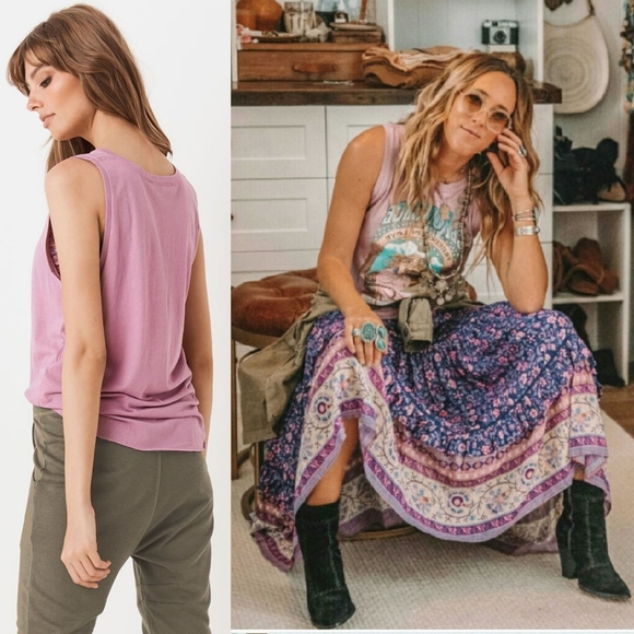 New Spell Designs El Romance Tank Lilac M Lavender Stevie Nicks Tee Singlet Top - Picture 5 of 14